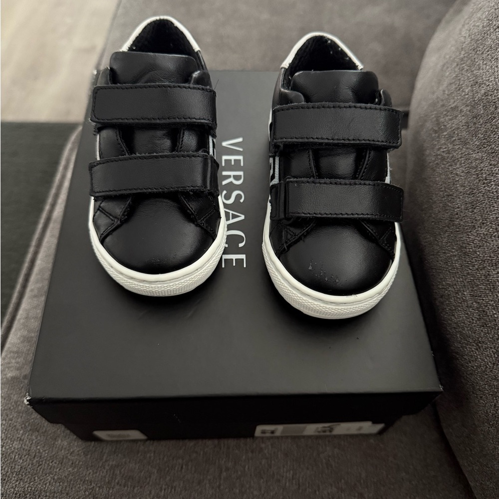 Versace Black Sporty Sneakers with Velcro Straps